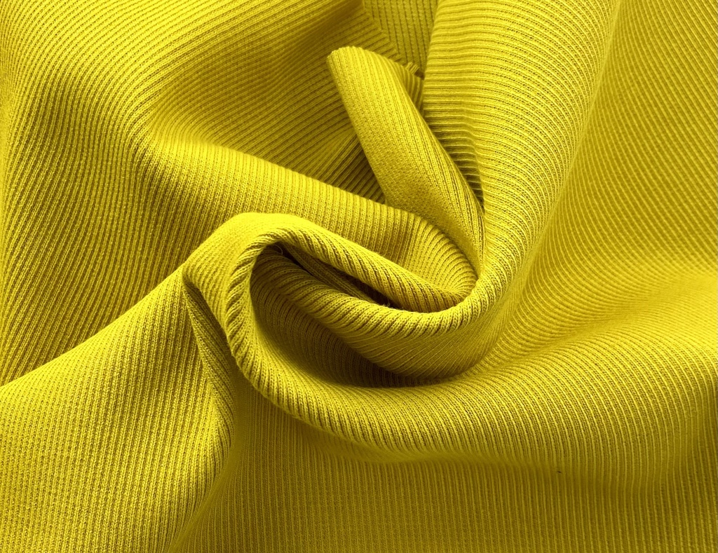 RIB JERSEY 2X2 4% ELASTANE (1.20m / 445gsm)_Organic Turkey_YELLOW
