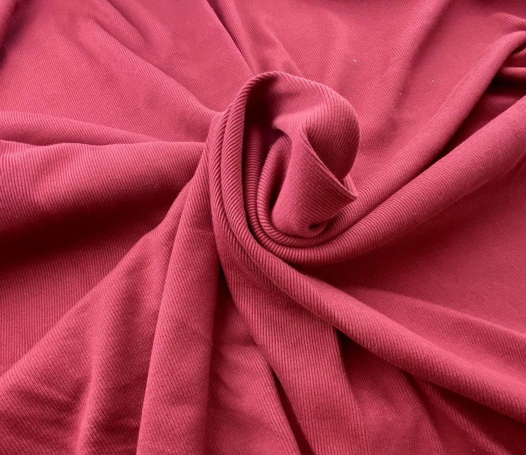 RIB JERSEY 2X2 4% ELASTANE (1.20m / 445gsm)_Organic Turkey_GARNET