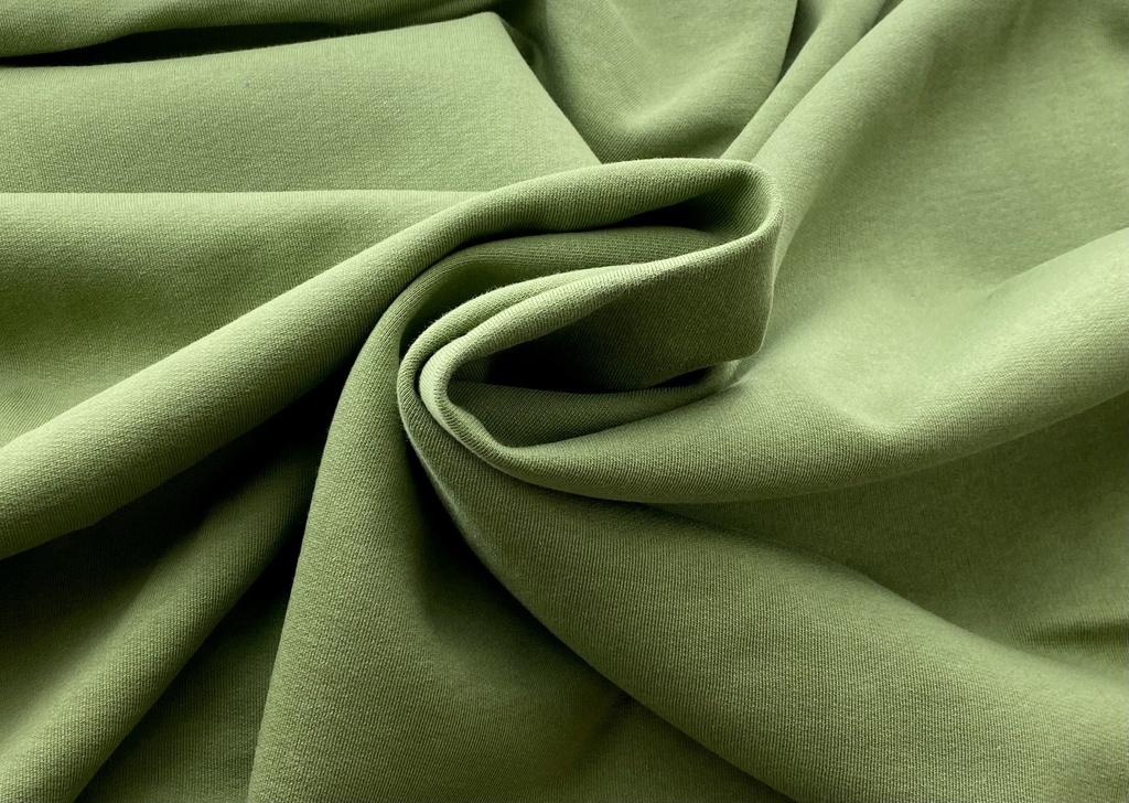 BRUSHED FLEECE  (2.10m / 315gsm)_Organic Turkey_OLIVE GREEN