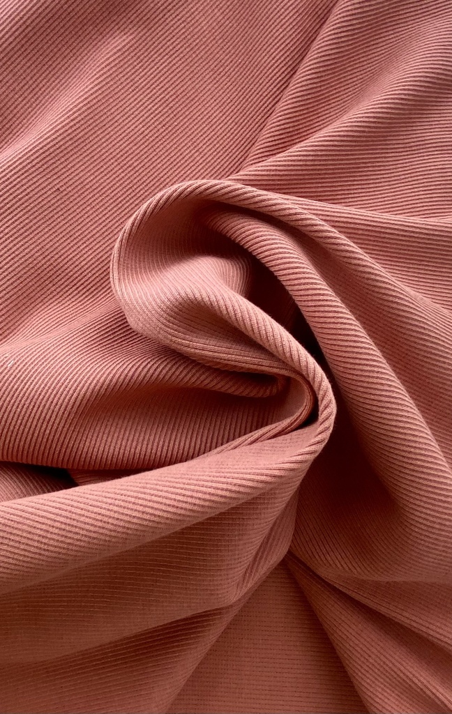 [OCCGE-K70E4-SA] RIB JERSEY 2X2 4% ELASTANE (1.20m / 445gsm)_Organic Turkey_SALMON